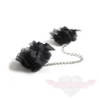 Bijoux Indiscrets Frou Frou elegáns fekete organza / szatén ékszer bilincs ezüstözött levehető lánccal