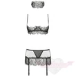 szexi fekete nyitott kosaras fehérnemű szett 