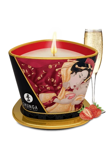 Shunga eper illatú luxus masszázsgyertya 170 ml
