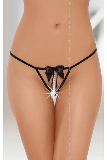 Softline alul nyitott fekete tanga gyöngysor pánttal Softline alul nyitott fekete tanga gyöngysor pánttal