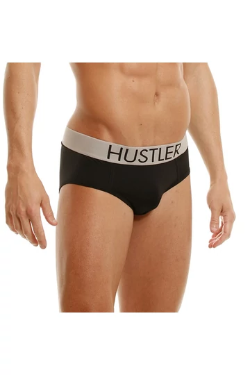 HUSTLER Brief fazonú fekete férfi alsó Méret M
