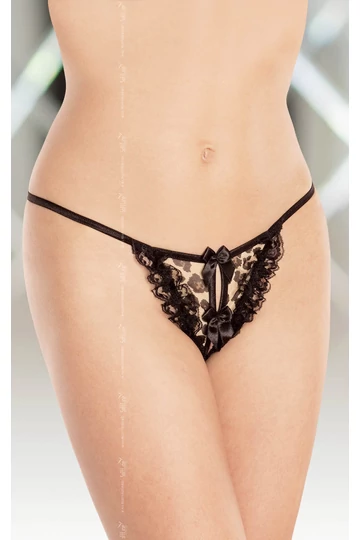 Softline alul nyitott erotikus leopárd mintás tüll tanga bugyi  Softline alul nyitott erotikus leopárd mintás tüll tanga bugyi