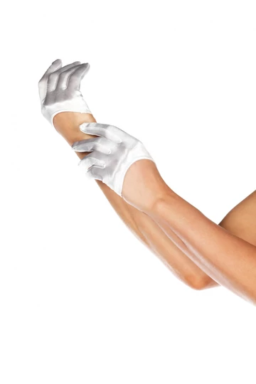 Leg Avenue mini fehér szatén kesztyű Leg Avenue mini fehér szatén kesztyű