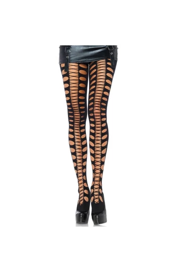 Leg Avenue fekete kereszt és kör áttört mintás harisnyanadrág S/L Leg Avenue fekete kereszt és kör áttört mintás harisnyanadrág S/L