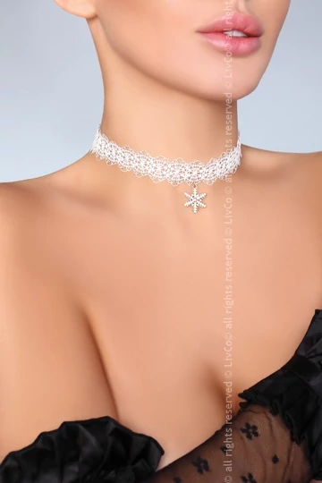 Livco Corsetti szexi fehér horgolt nyaklánc függővel