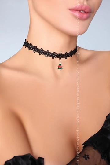 Livco Corsetti szexi fekete fonott nyaklánc függővel