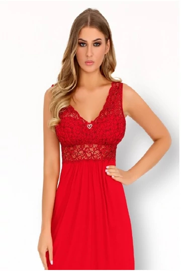 Livco Corsetti Imchaella 2 részes piros csipkés hálóing fehérnemű szett kep  Livco Corsetti Imchaella 2 részes piros csipkés hálóing fehérnemű szett kep