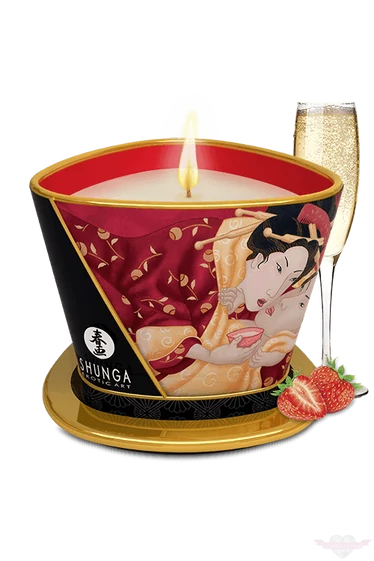 Shunga eper illatú luxus masszázsgyertya 170 ml