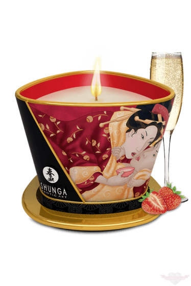 Shunga eper illatú luxus masszázsgyertya 170 ml
