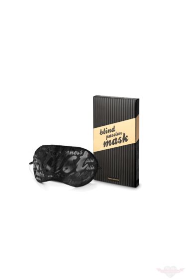 Bijoux Indiscrets Blind Passion Mask Szemkötő Maszk fekete szaténból