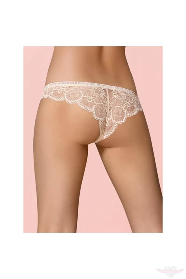 OBSESSIVE bézs csipke francia bugyi S/M