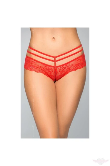 Softline alul nyitott piros csipke francia bugyi 